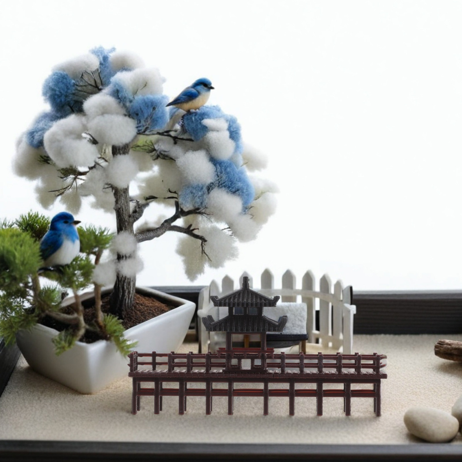 Bonsai Garden Landscape Design - Ornamento de Ponte de Pavilhão Chinês