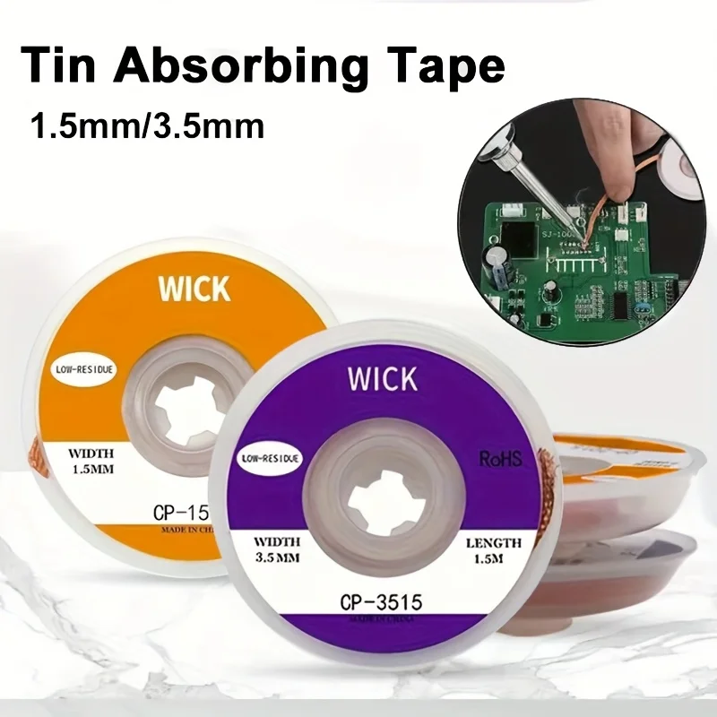 Copper Wire Roll - 1.5m desoldering trança fita de cobre
