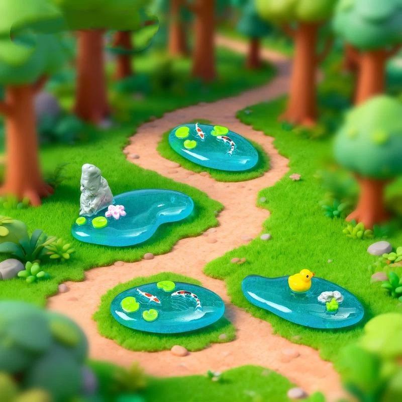 Miniaturas de Resina de Lagoa  - Bonsai Garden With Koi Pond avaliação e preço