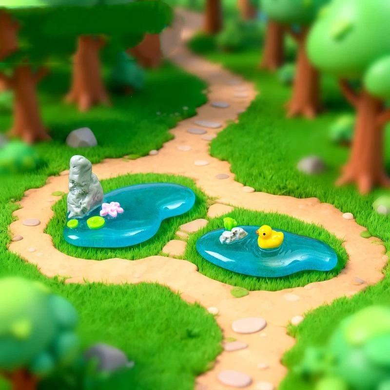 【S】Mini Ornamentos de Resina p - Bonsai Garden With Koi Pond avaliação e preço