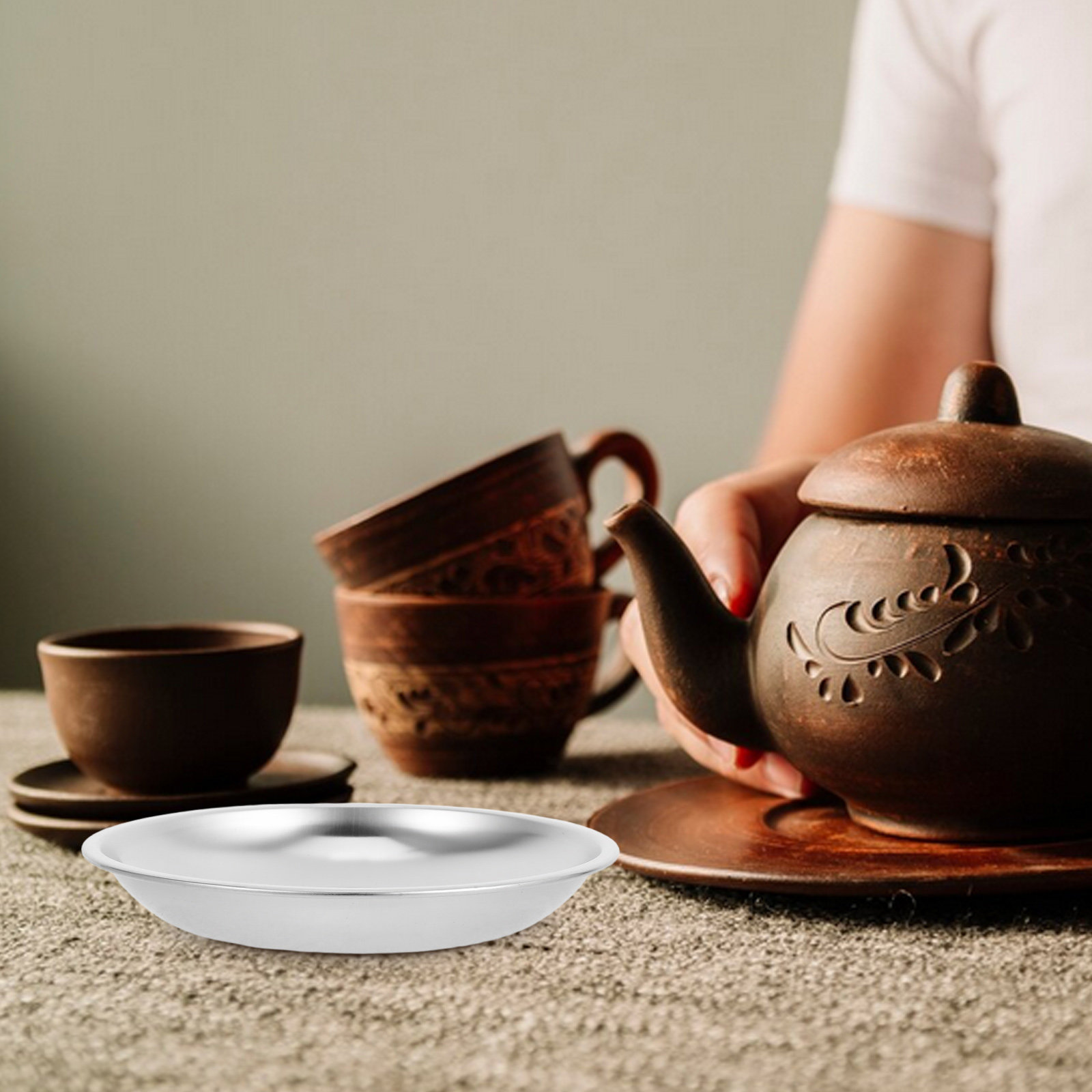 Prato de chá em aço inoxidável - Drip Tray Saucer avaliação e preço